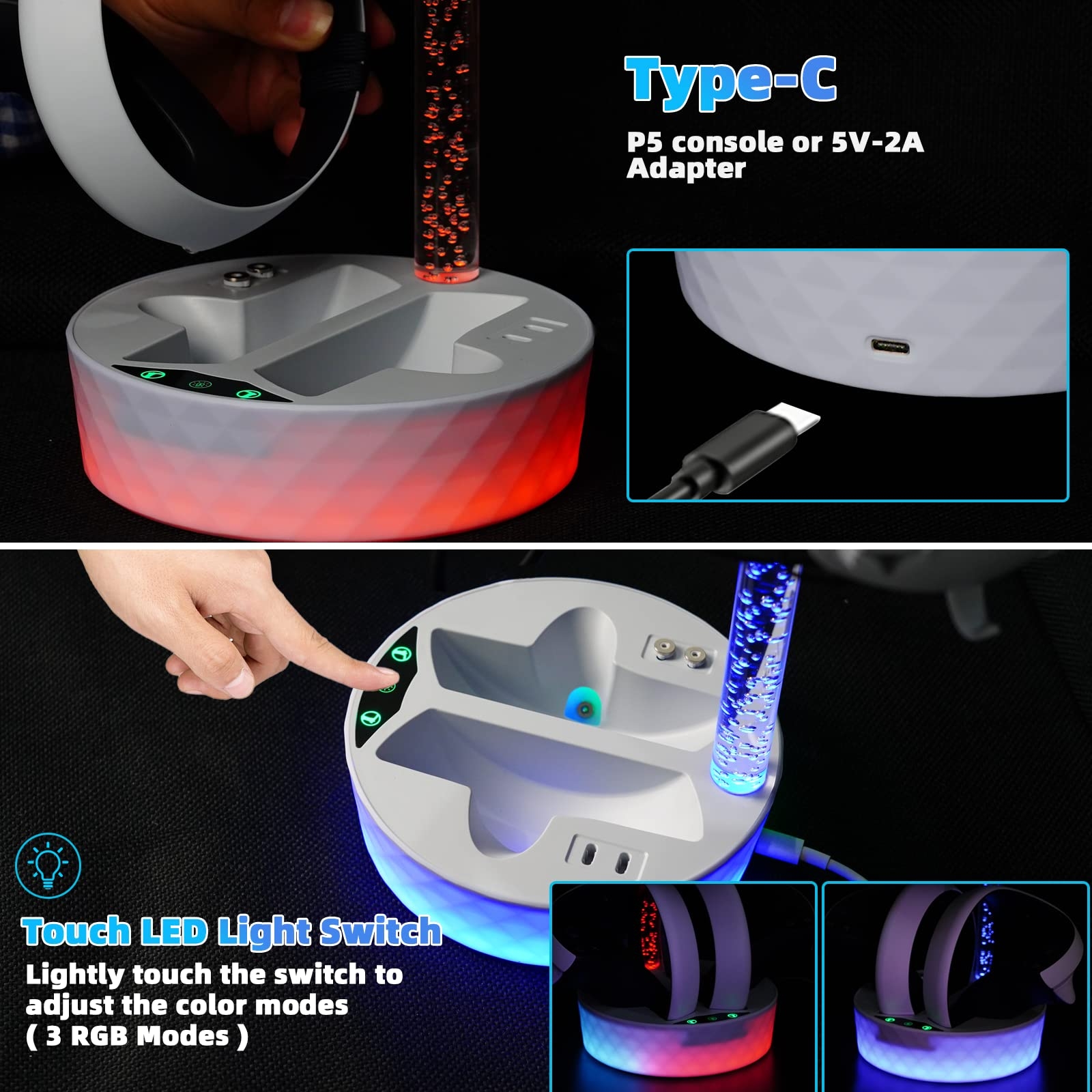 Pro PS VR2 iplay Barevný nabíjecí úložný stojan s magnetickou nabíjecí základnou HBP-505_voghion.com