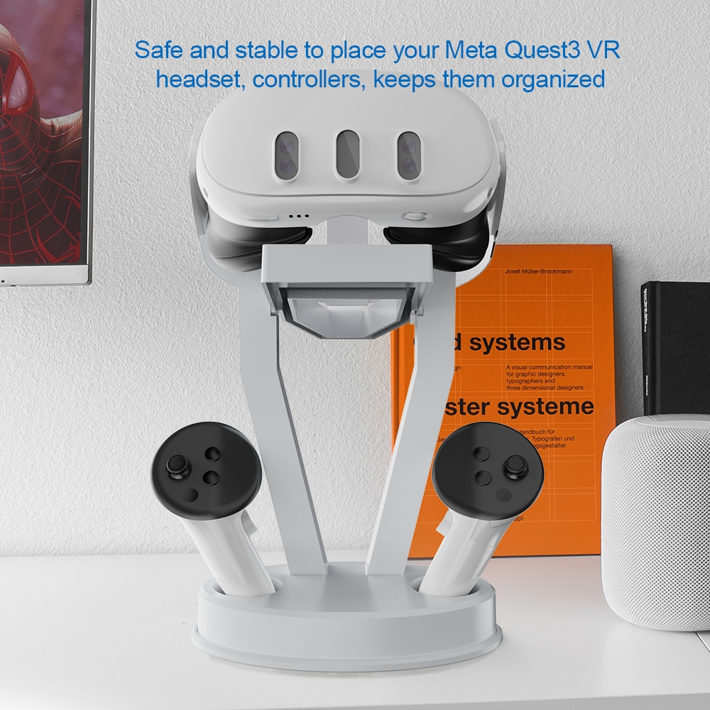 JYS-MQ003 - Soporte para gafas de realidad virtual Meta Quest 3/2, accesorio organizador de escritorio (blanco)_voghion.com