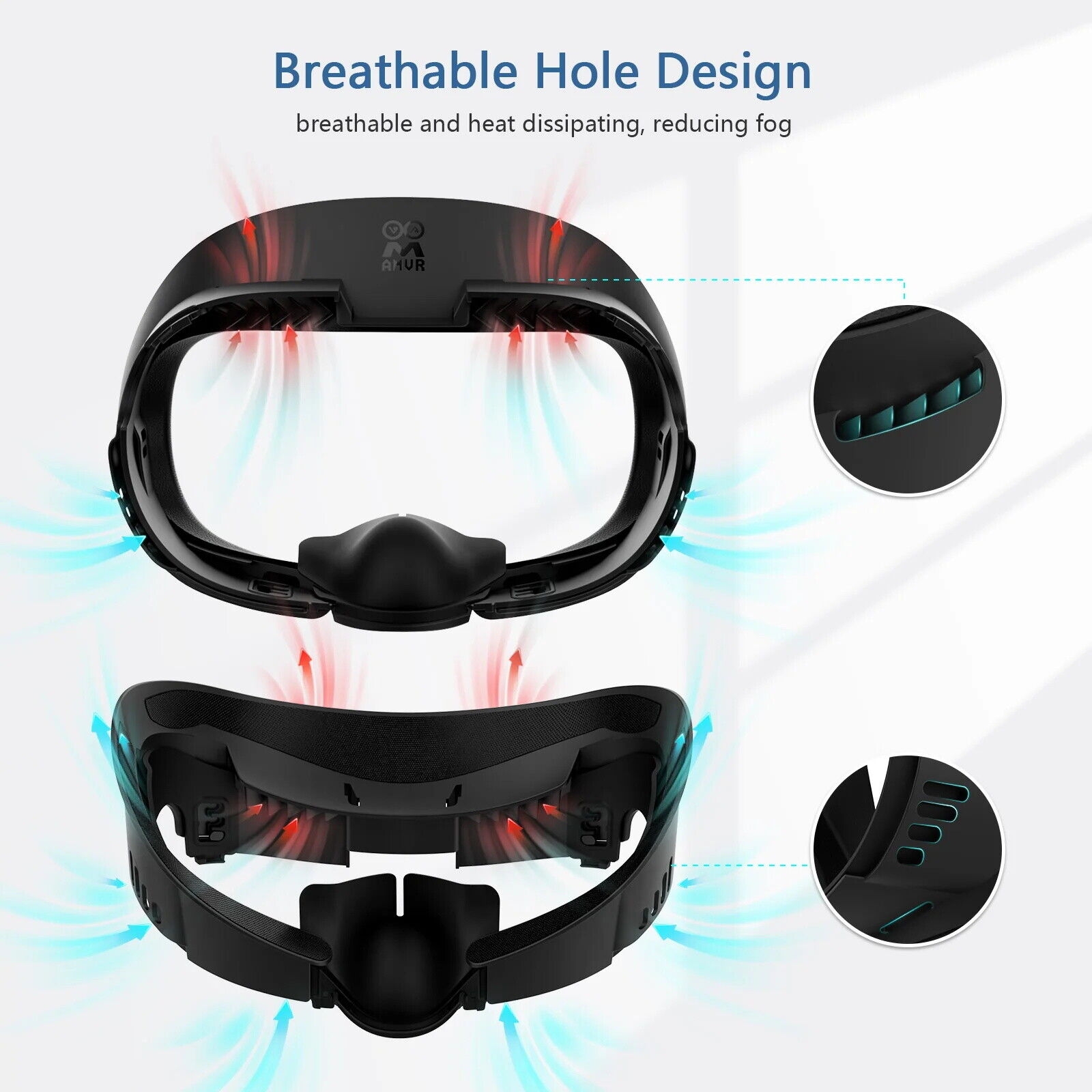 AMVR Q3FC1 For Meta Quest3 Mask Ice Silk Breathable Leather Material(Mask+1 Ice Silk)_voghion.com