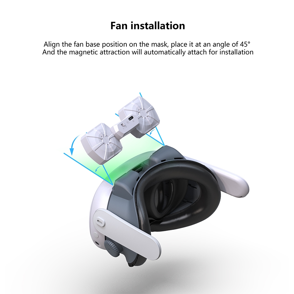 Pentru Meta Quest 3 Mască de schimb cu disipare a căldurii și ventilator, accesorii pentru măști VR anti-aburire_voghion.com