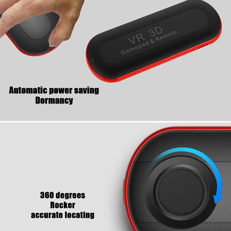 Smart Wireless Bluetooth Gamepad Controller 3D VR Virtual Reality Glasses Joystick Remotes Compatible with Android / IOS(Black)_voghion.com