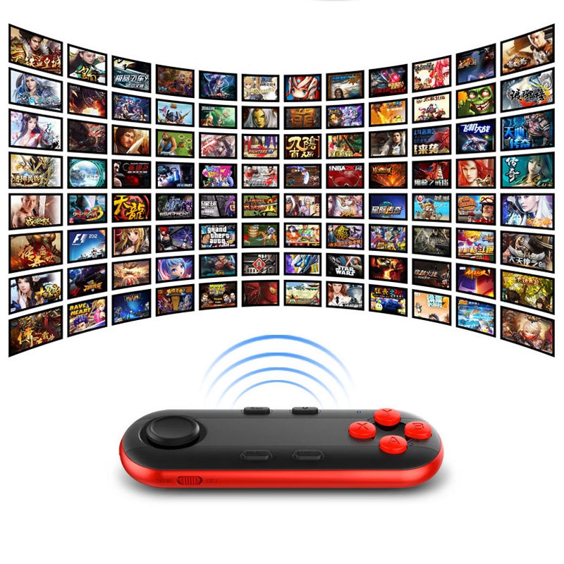 Smart Wireless Bluetooth Gamepad Controller 3D VR Virtual Reality Glasses Joystick Remotes Compatible with Android / IOS(Black)_voghion.com