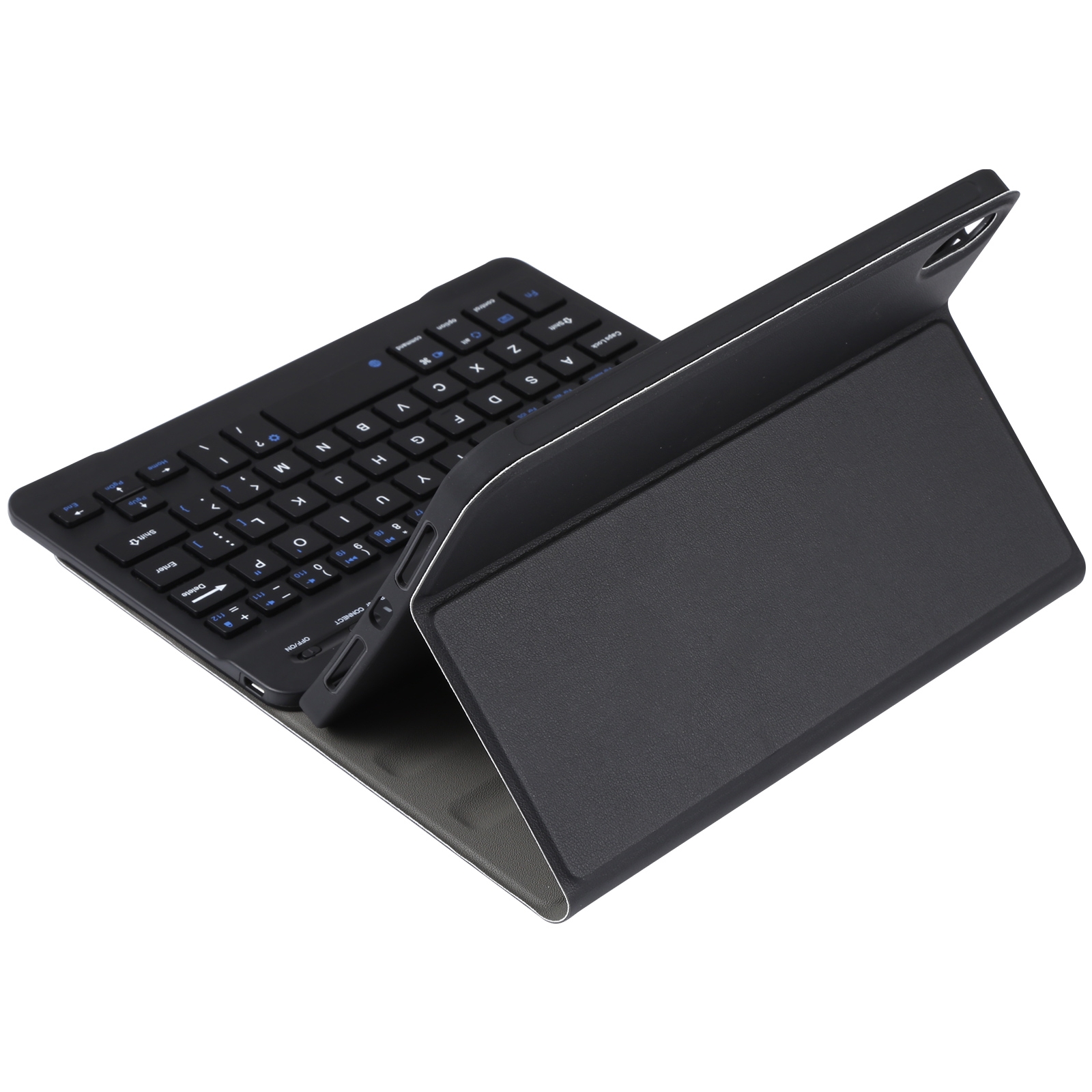 A06 Detachable Lambskin Texture Ultra-thin TPU Bluetooth Keyboard Leather Tablet Case with Stand For iPad mini 6 (Black)_voghion.com