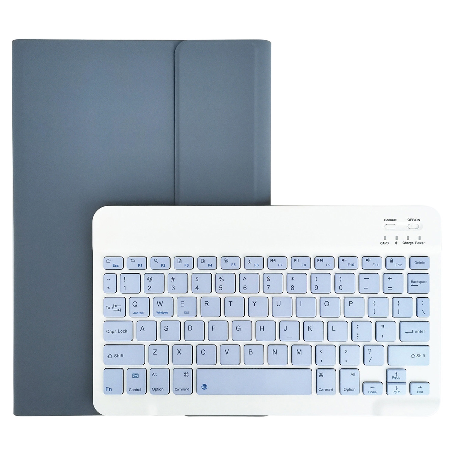 For Lenovo Pad Tab P11 Pro 11.5 inch TB-J706F LX115 Solid Color Detachable Square Keycap Bluetooth Keyboard Leather Tablet Case with Stand(Purple)_voghion.com