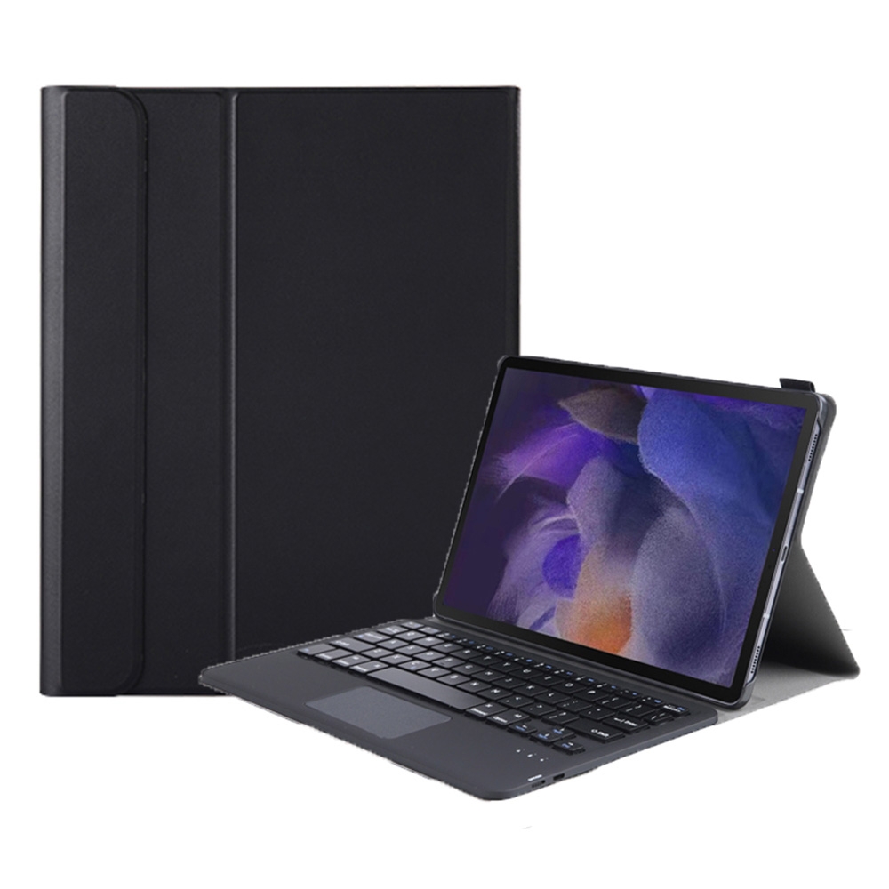 A08-A Ultra-thin Bluetooth Keyboard Leather Case with Touchpad For Samsung Galaxy Tab A8 2021 SM-X205 / SM-X200(Black)_voghion.com