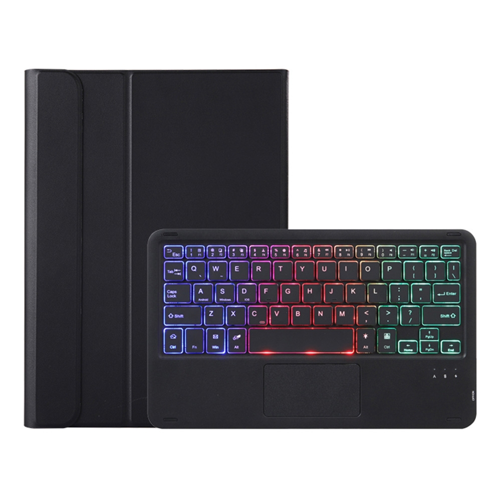 A08-AS Ultra-thin Backlight Bluetooth Keyboard Leather Case with Touchpad For Samsung Galaxy Tab A8 2021 SM-X205 / SM-X200(Black)_voghion.com