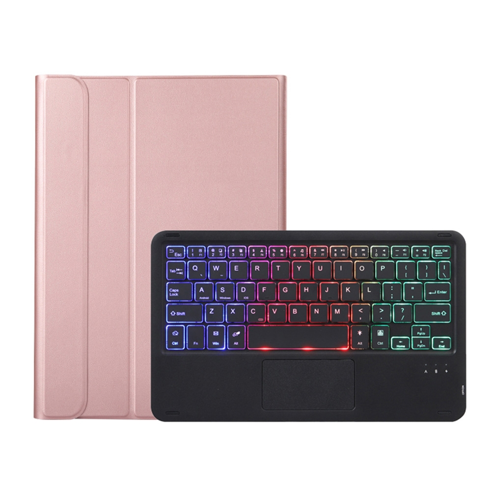 A08-AS Ultra-thin Backlight Bluetooth Keyboard Leather Case with Touchpad For Samsung Galaxy Tab A8 2021 SM-X205 / SM-X200(Black)_voghion.com