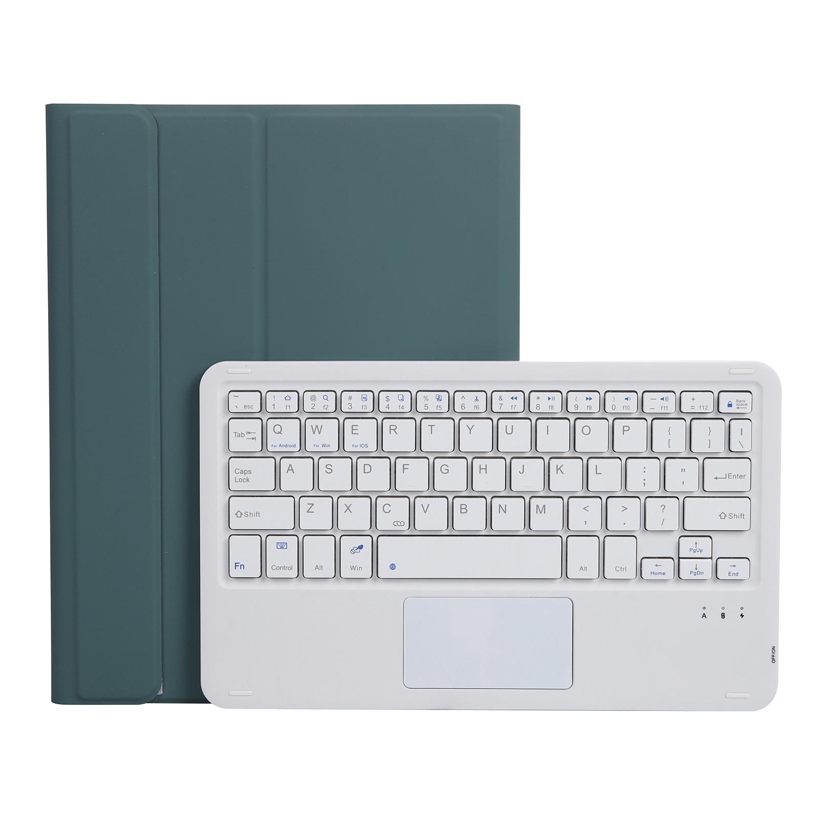 A102B-A Textura de pele de cordeiro quadrada Keycap Capa de couro para teclado Bluetooth com controle de toque para iPad Pro 10,5 polegadas / 10,2 2021 e 2020 e 2019 / Air 3 (verde escuro)_voghion.com