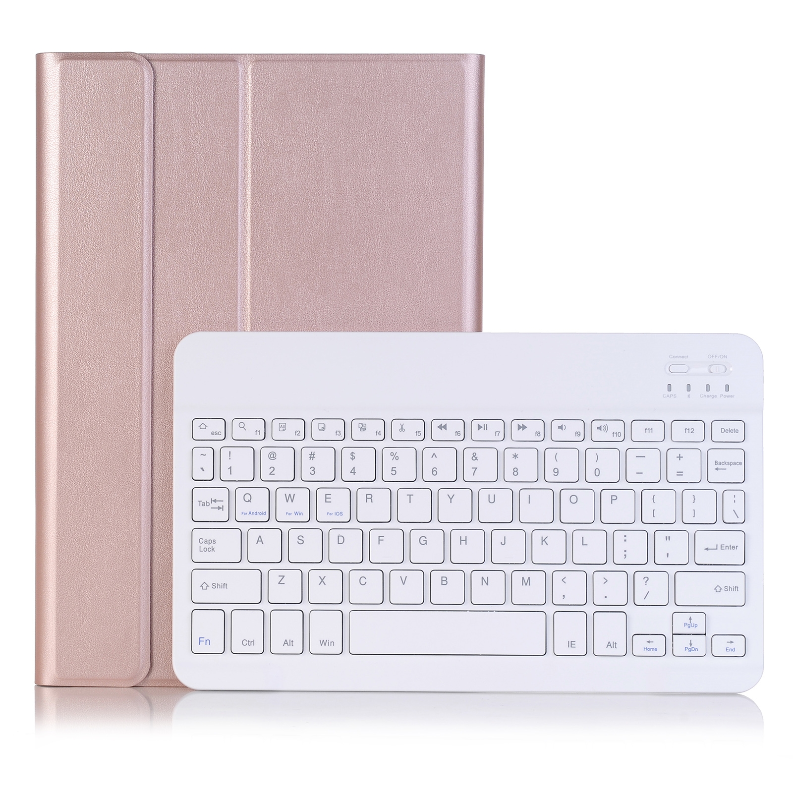 A08B Bluetooth-Tastatur-Ledertasche mit Halter und TPU-Stiftschlitz für Samsung Galaxy Tab A8 10.5 2021 SM-X205 / SM-X200 (blau)_voghion.com