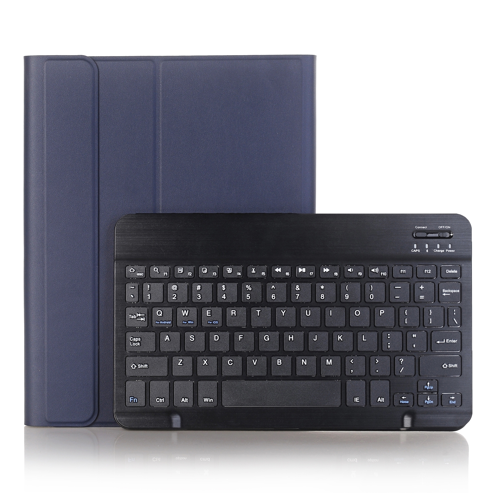 A08B Bluetooth-Tastatur-Ledertasche mit Halter und TPU-Stiftschlitz für Samsung Galaxy Tab A8 10.5 2021 SM-X205 / SM-X200 (blau)_voghion.com