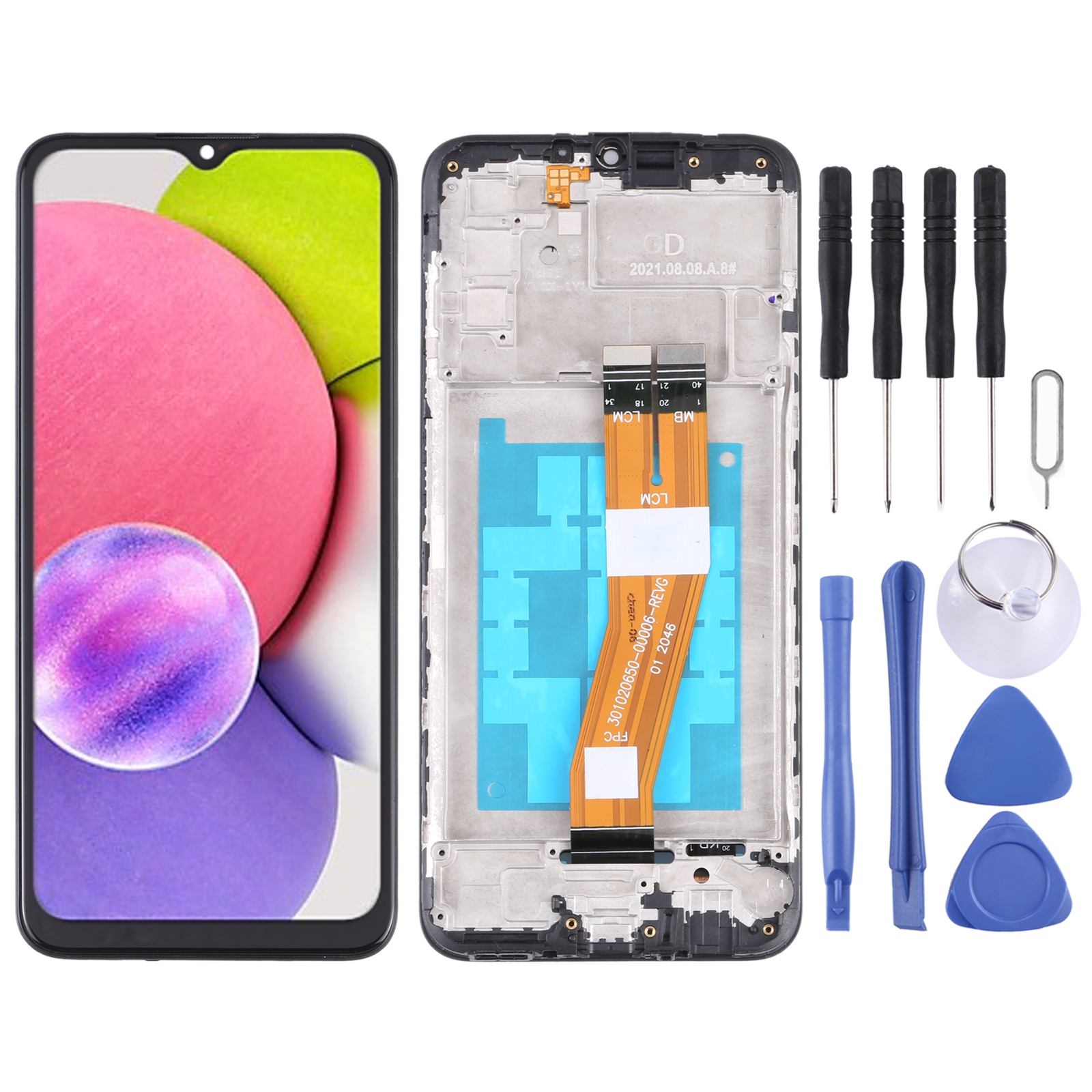 OEM LCD Screen For Samsung Galaxy A03s SM-A037F Digitizer Full Assembly with Frame_voghion.com