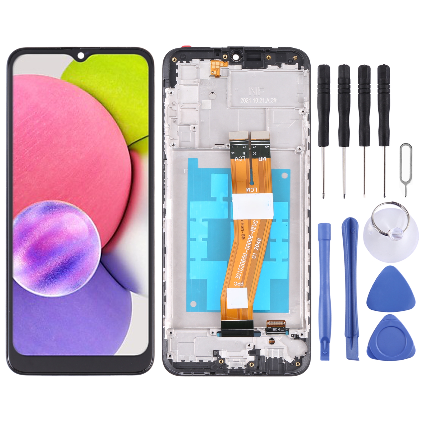OEM LCD-skjerm for Samsung Galaxy A03s SM-A037G/A037M Digitizer full montering med ramme_voghion.com
