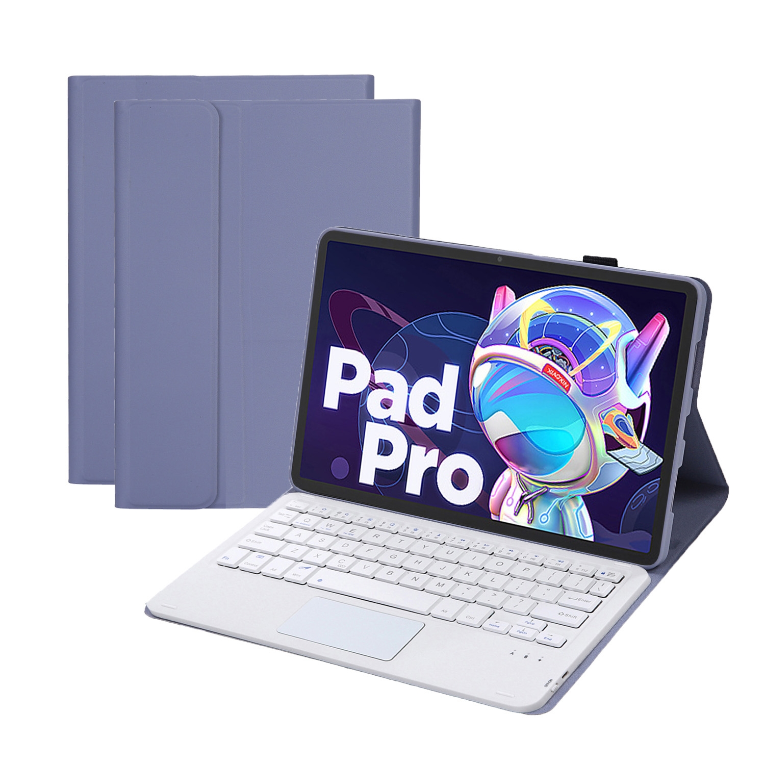 For Lenovo Xiaoxin Pad 2022 10.6 inch/Tab M10 Plus 10.6 3rd Gen 2022 AM20-A Lambskin Texture Bluetooth Touch Keyboard Leather Tablet Case (Purple)_voghion.com