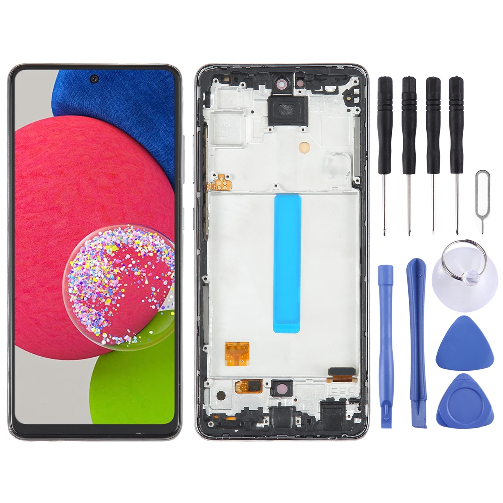 Samsung Galaxy A52s 5G SM-A528 6,43 colio OLED LCD ekranas, skirtas skaitmenintuvui, pilnam surinkimui su rėmeliu._voghion.com