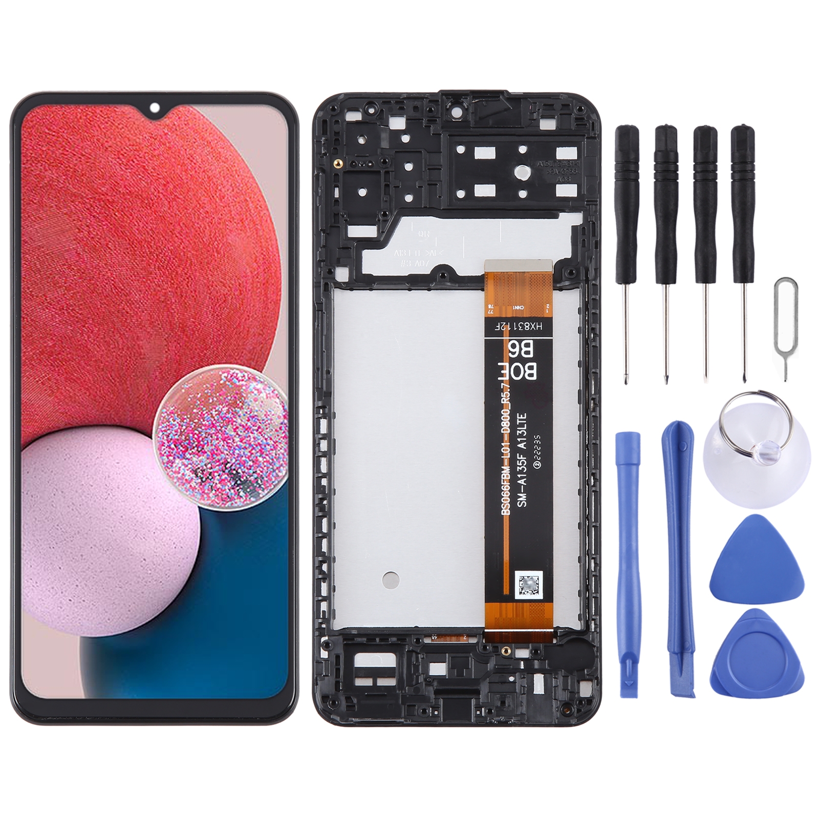 Samsung Galaxy A13 SM-A137F eredeti LCD képernyő digitalizálóhoz, teljes összeszerelés kerettel_voghion.com