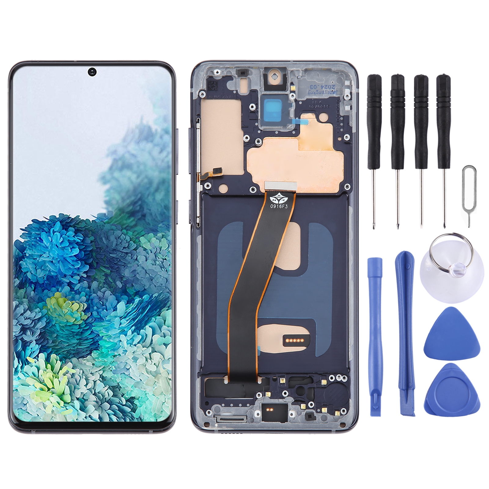 For Samsung Galaxy S20 SM-G980 TFT LCD Screen Digitizer Full Assembly with Frame(Black)_voghion.com