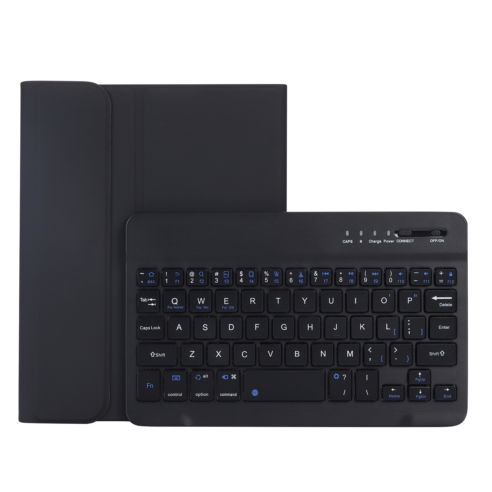 C06B Ultra-thin Candy Colors Bluetooth Keyboard Tablet Case for iPad mini 6, with Stand & Pen Slot (Black)_voghion.com