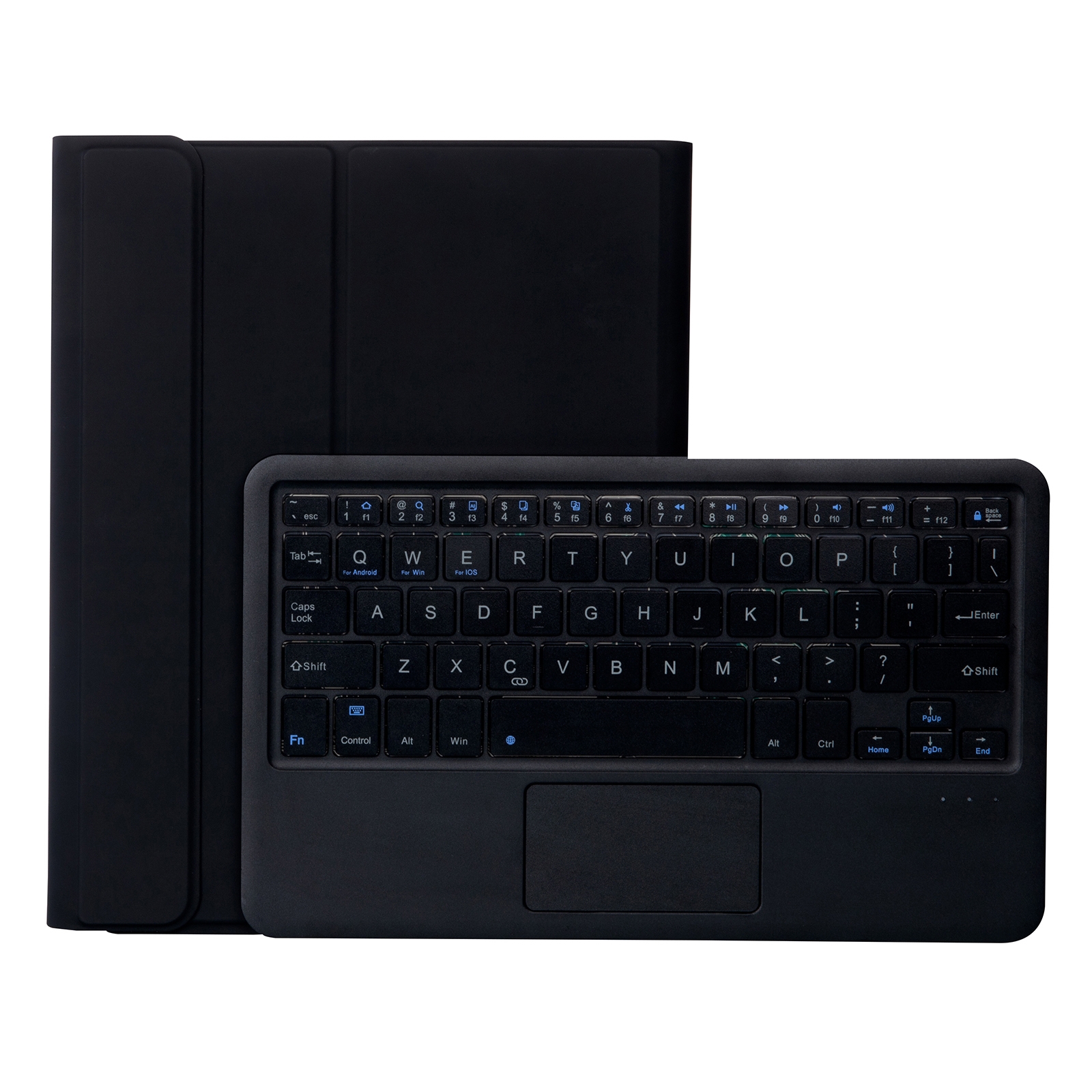 YT11B-A Abnehmbare bonbonfarbene Bluetooth-Tastatur-Tablet-Lederhülle mit Touchpad, Stiftschlitz und Halter für iPad Pro 11 Zoll 2021 (schwarz)_voghion.com