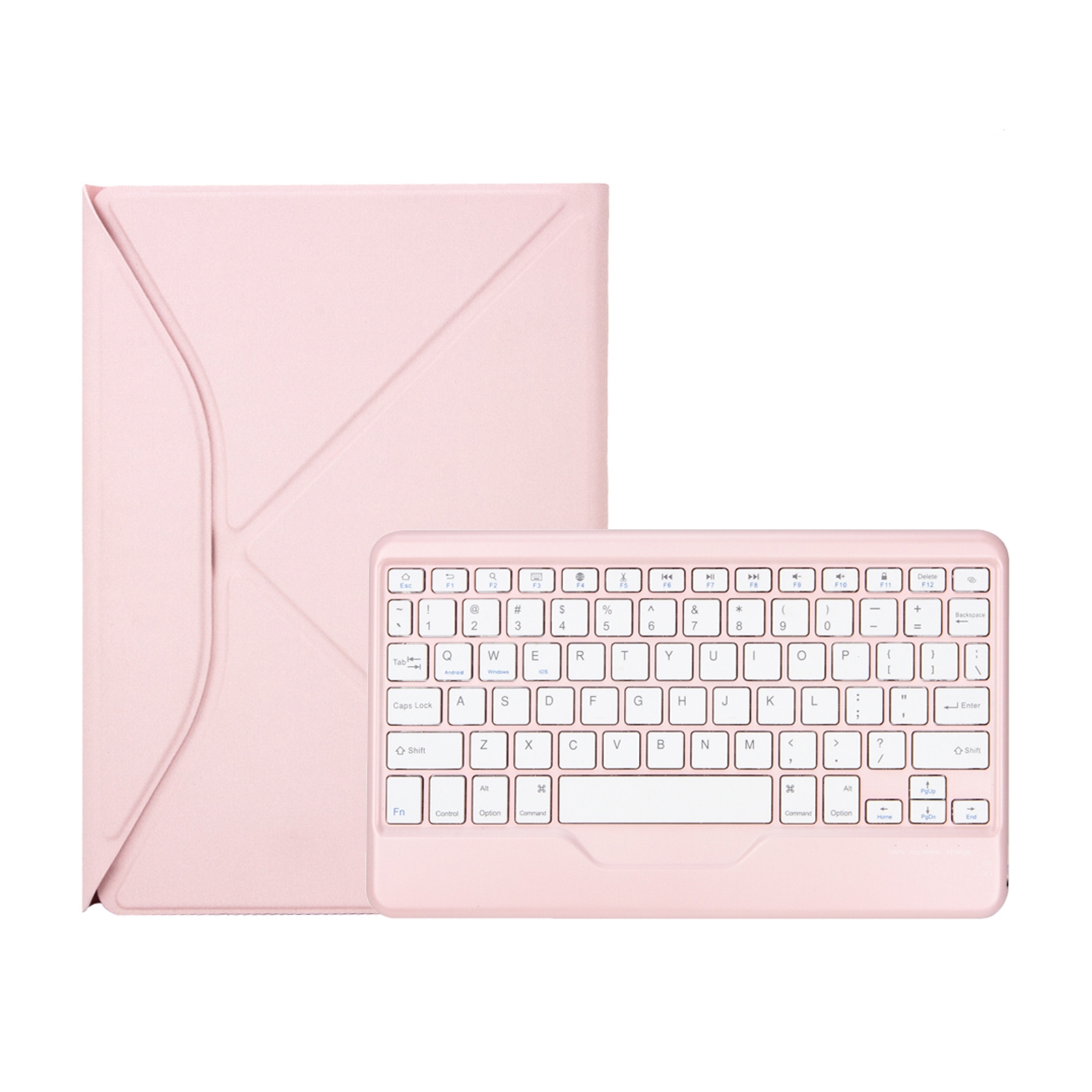 Z102B Klawiatura Bluetooth z miejscem na pióro Skórzane etui na tablet iPad 10.2 2021/2020/2019 (różowy)_voghion.com