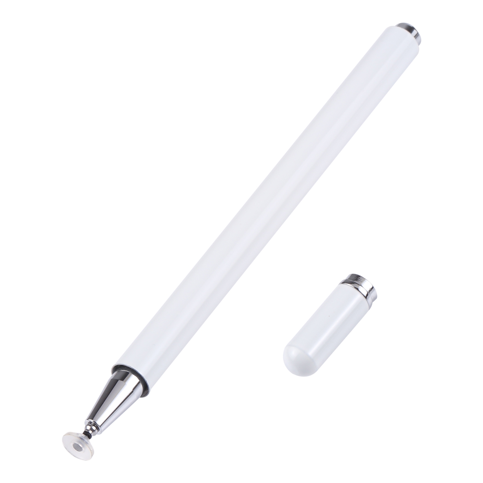 366 Universal Silicone Disc Nib Capacitive Stylus Pen with Magnetic Cap(White)_voghion.com