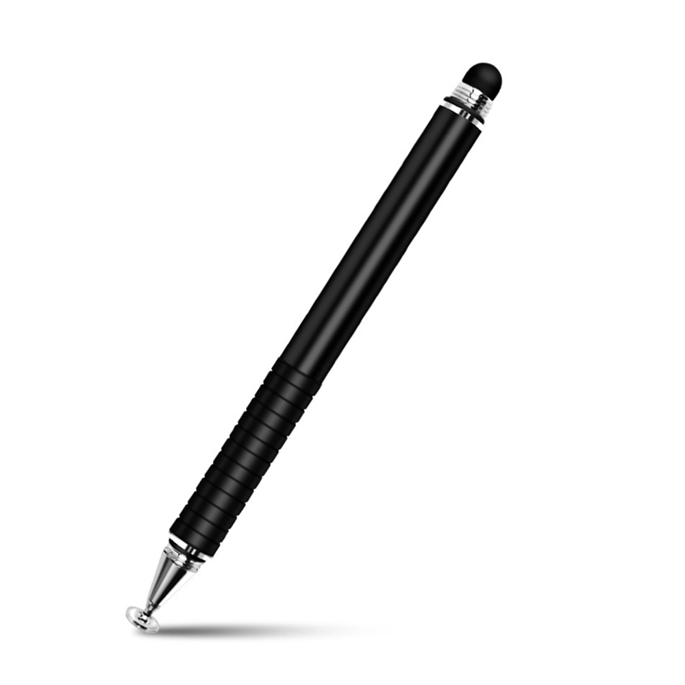 Stilou capacitiv metalic 2 în 1 cu ventuză, dublă atingere, cu ventuză (negru)_voghion.com