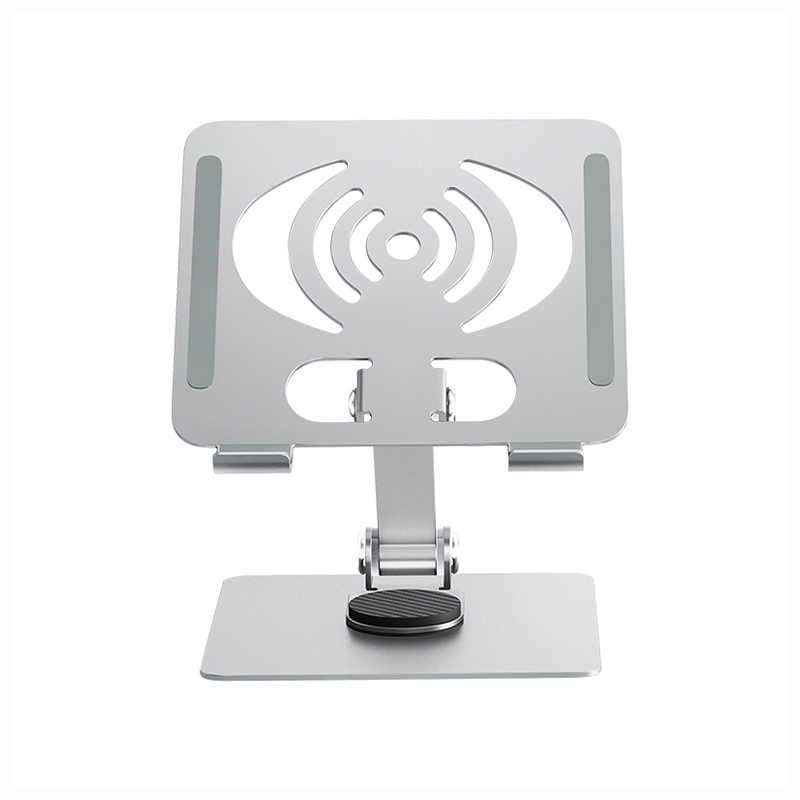L-13 Aluminum Alloy Foldable Rotating Laptop/Tablet Stand (Silver)_voghion.com