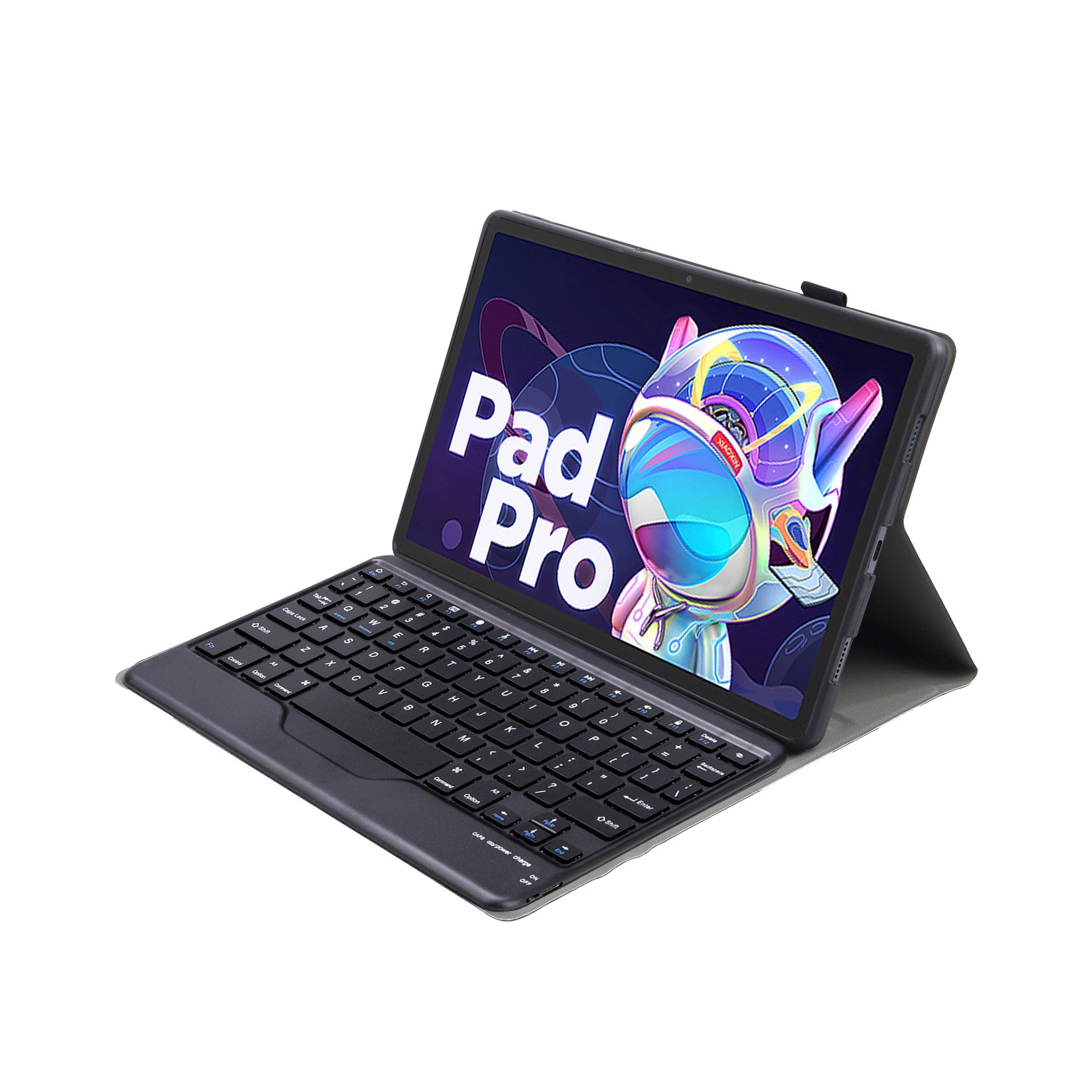 AM20-B ėriuko odos tekstūra Itin plonas Bluetooth klaviatūros odinis planšetinio kompiuterio dėklas, skirtas Lenovo Xiaoxin Pad 2022 10,6 colio / Tab M10 Plus 10.6 3rd Gen 2022 (juodas)_voghion.com
