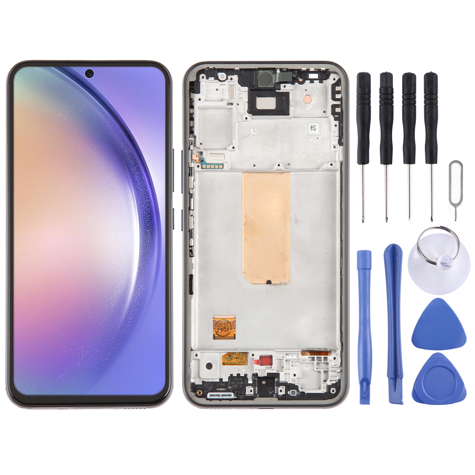 Til Samsung Galaxy A54 5G SM-A546 6,43 tommer OLED LCD-skærm Digitizer Fuld samling med ramme_voghion.com