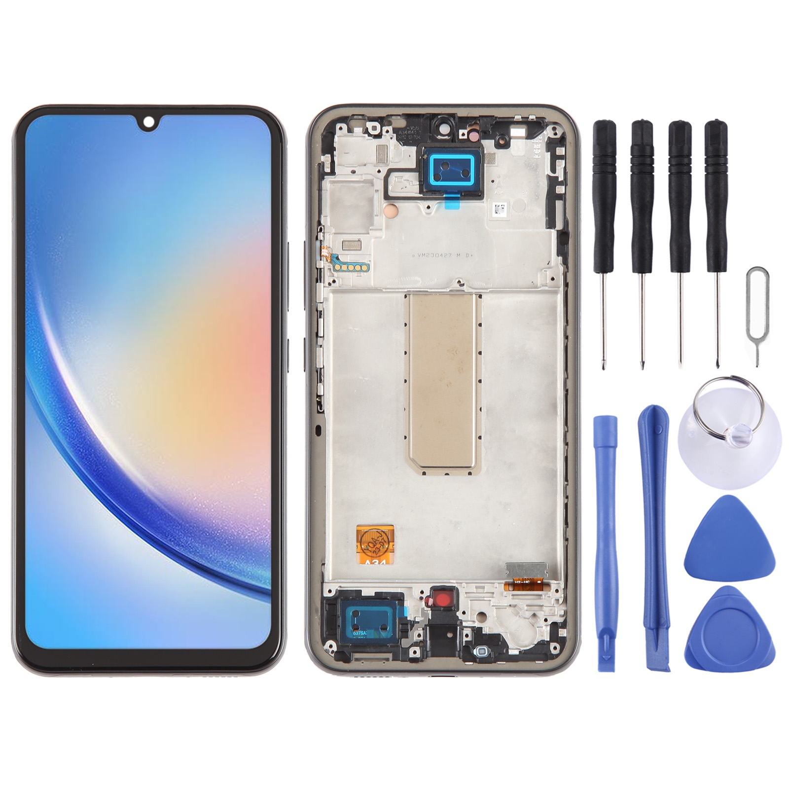 Til Samsung Galaxy A34 5G SM-A346B OLED LCD Screen Digitizer Fuld samling med ramme_voghion.com