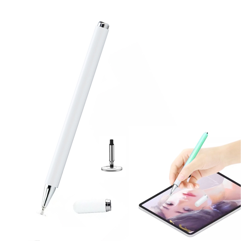 AT-28 Macarone Color Passive Capacitive Pen Mobile Phone Touch Screen Stylus with 1 Pen Head(White)_voghion.com