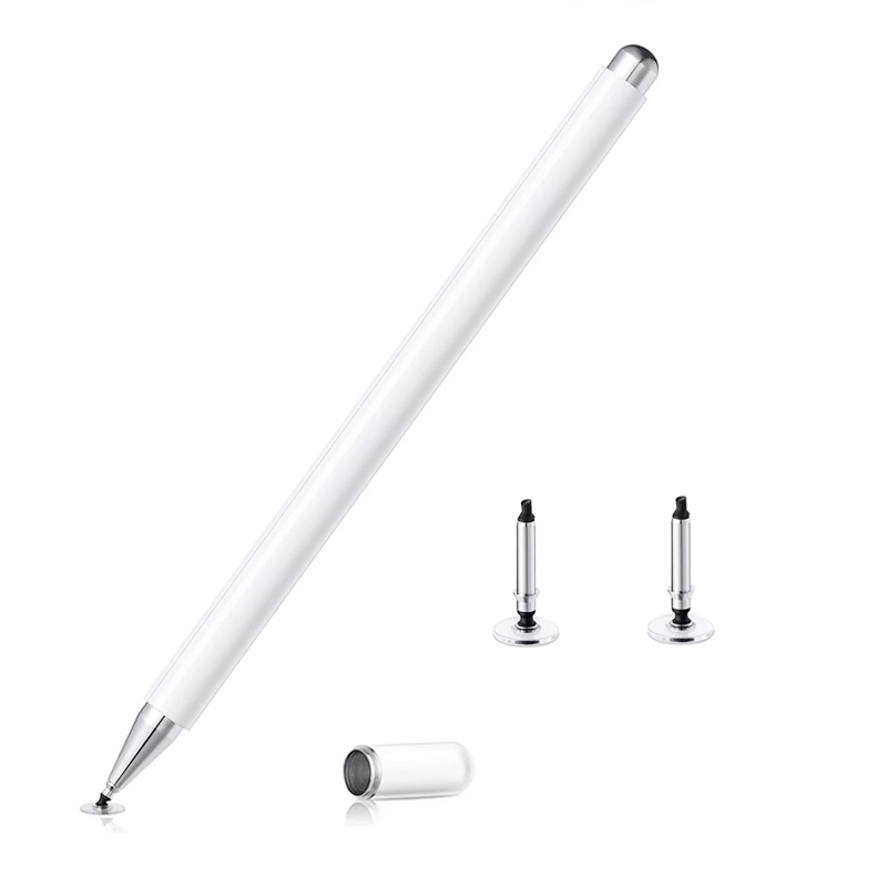 AT-29 High Accuracy Single Use Magnetic Suction Passive Capacitive Pen Mobile Phone Touch Stylus with 2 Pen Head(White)_voghion.com