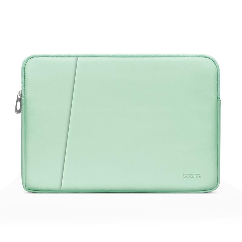 Borsa per laptop in pelle PU, colore: verde menta a doppio strato, dimensioni: 13/13,3/14 pollici_voghion.com