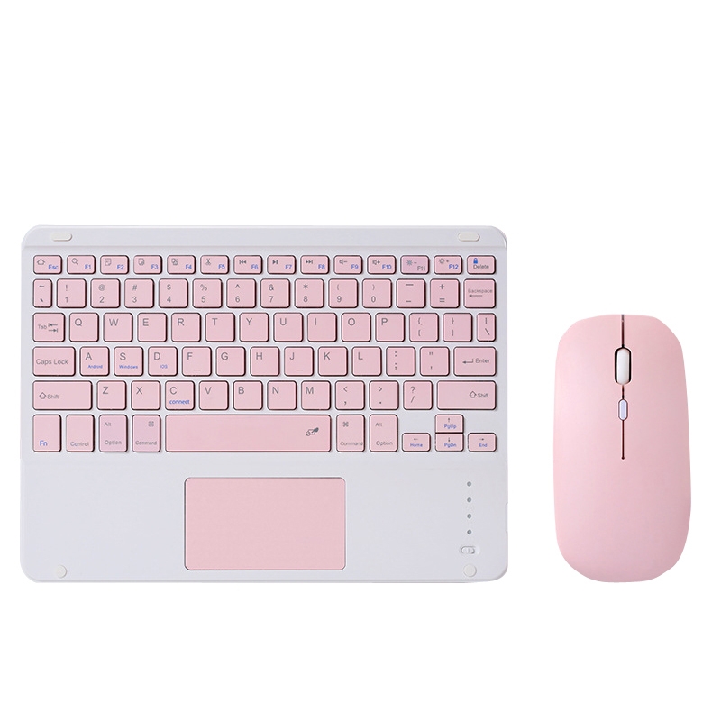 871 9.7 Inch Portable Tablet Bluetooth Keyboard With Touchpad + Mouse Set for iPad(Black + Mouse)_voghion.com