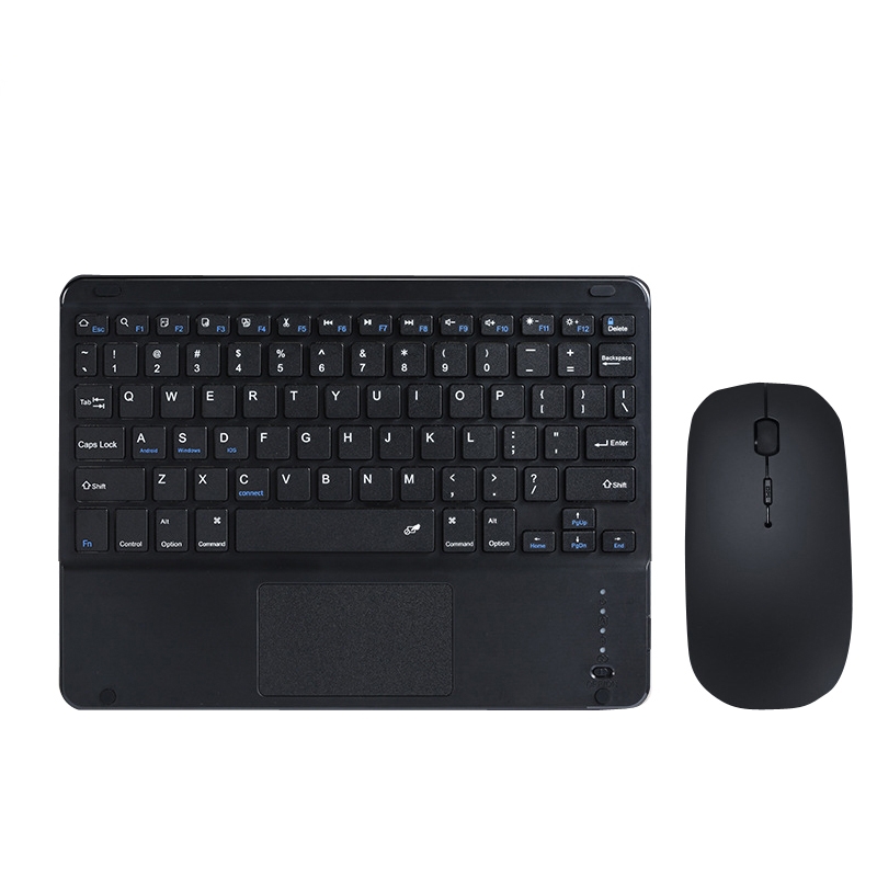 871 9.7 Inch Portable Tablet Bluetooth Keyboard With Touchpad + Mouse Set for iPad(Black + Mouse)_voghion.com