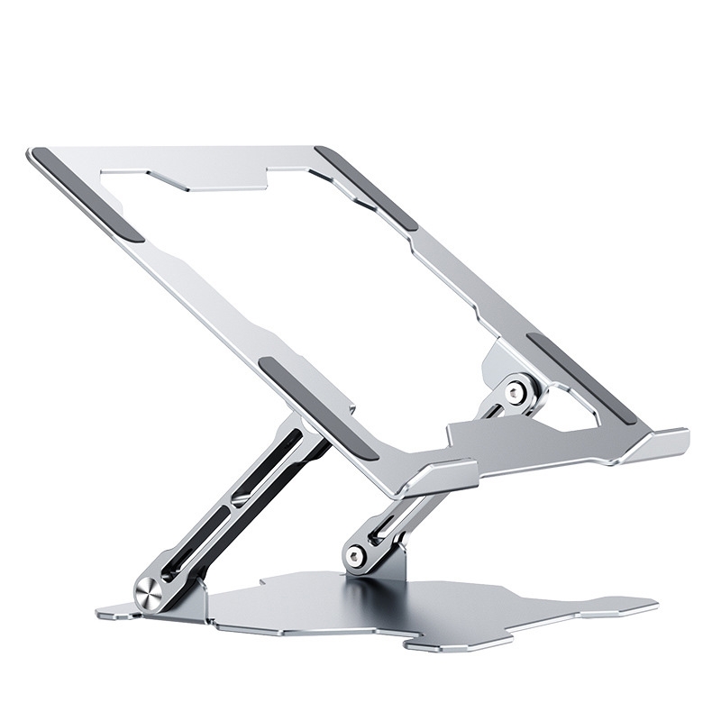 Integrated Foldable Laptop Stand Hollow Heat-Dissipating Flat Desktop Stand(Moon Silver)_voghion.com