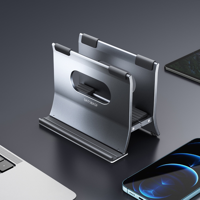 H-type Alloy Laptop Gravity Automatic Storage Rack(Grey)_voghion.com