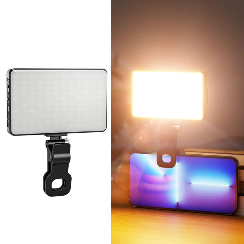 ST-120C Mobile Phone Tablet Clip Fill Light Selfie Live Camera Portable Camera Lighting(Black)_voghion.com