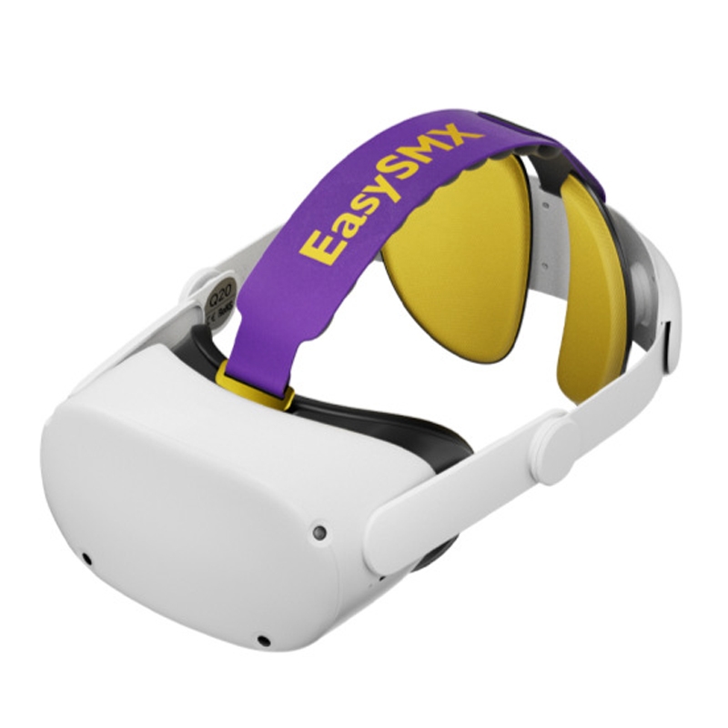 Correa ajustable para la cabeza con almohadillas adaptables para los auriculares Meta Quest 2 VR (negro)_voghion.com