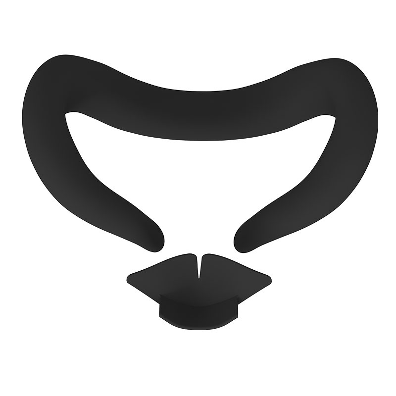 For Meta Quest 3 Silicone Face Cover Eye Mask with Nose Pad(Black)_voghion.com