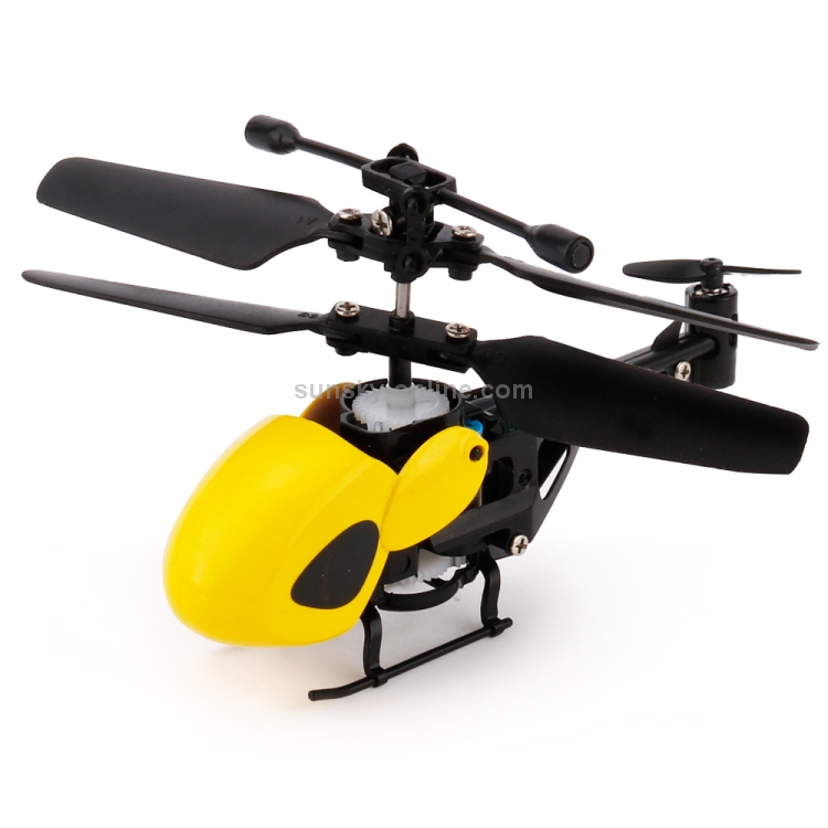 Sunsky Qinsong Qs5012 2ch Infrared Mini Rc Helicopter Size 9cm X 5cm X 2cm Yellow