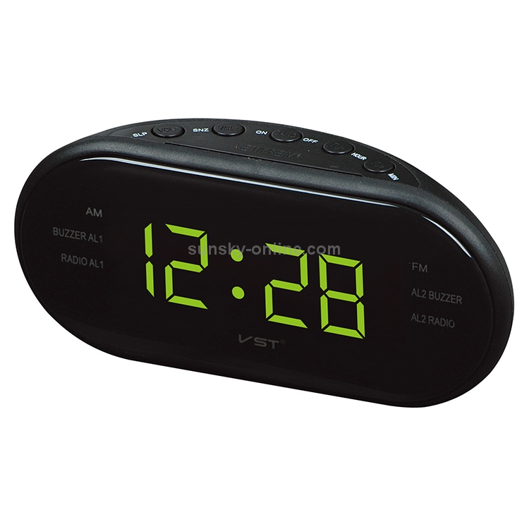 Sunsky Oval Radio Led Digital Alarm Clock Yellow