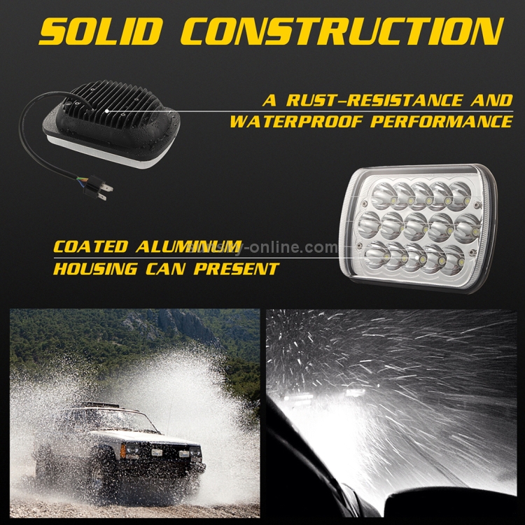 with 15LEDs Lamps XY Lamp Headlights Work Lights Spotlight Car Square Shape LED Headlight Lamps 7 inch 5X7 H4 15W DC 9-30V 1500LM IP67 Car Truck Off-road Vehicle LED Work Lights/Headlight with 15LEDs Lamps XY Lamp Headlights Work Lights Spotlight Car Square Shape LED Headlight Lamps 7 inch 5X7 H4 15W DC 9-30V 1500LM IP67 Car Truck Off-road Vehicle LED Work Lights/Headlight