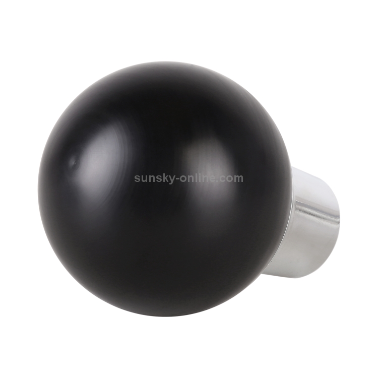 Universal Car Small Round Ball Resin + Carbon Fiber Metal Gear Shift Knob (Black) - 2
