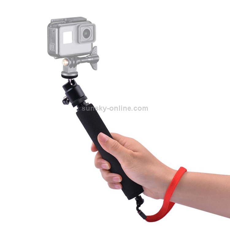 Sunsky Universal 360 Degree Selfie Stick With Red Rope For Gopro Cellphone Compact Cameras With 1 4 Threaded Hole Length 210mm 525mm