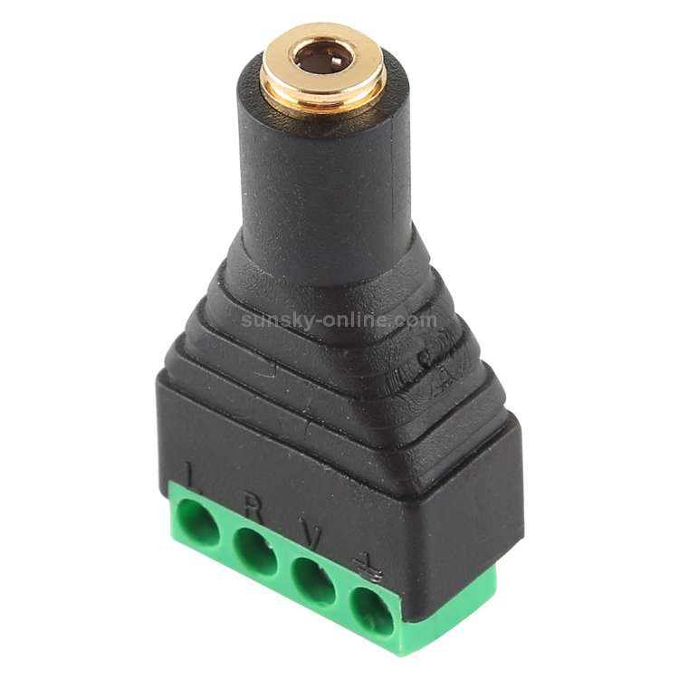 3.5mm Female Plug 4 Pin Terminal Block Stereo Audio Connector