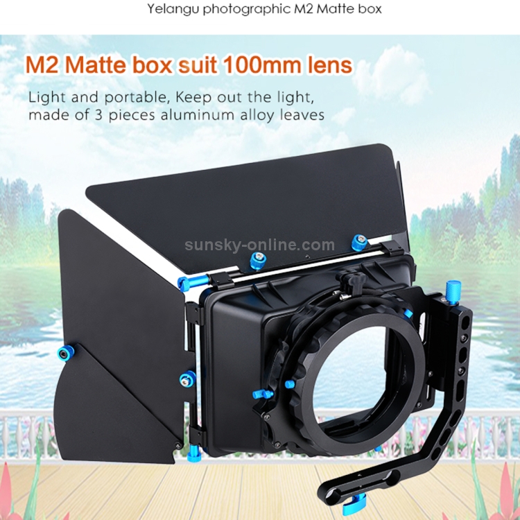 YELANGU M2 Professional Digital Matte Box Lens Hood for Video Camcorder / DSRL (Black) - 3