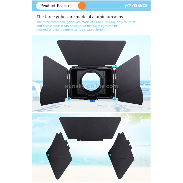 YELANGU M2 Professional Digital Matte Box Lens Hood for Video Camcorder / DSRL (Black) - 5