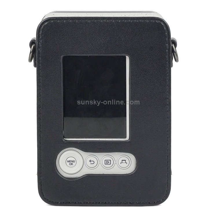 Full Body Camera Retro PU Leather Case Bag with Strap for FUJIFILM instax mini Liplay (Black) - 2