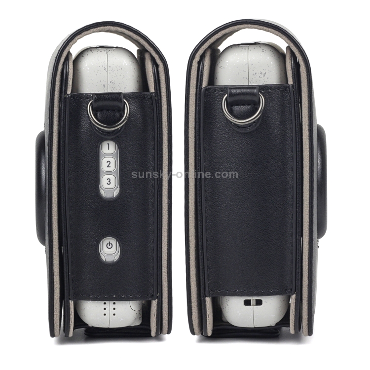 Full Body Camera Retro PU Leather Case Bag with Strap for FUJIFILM instax mini Liplay (Black) - 5