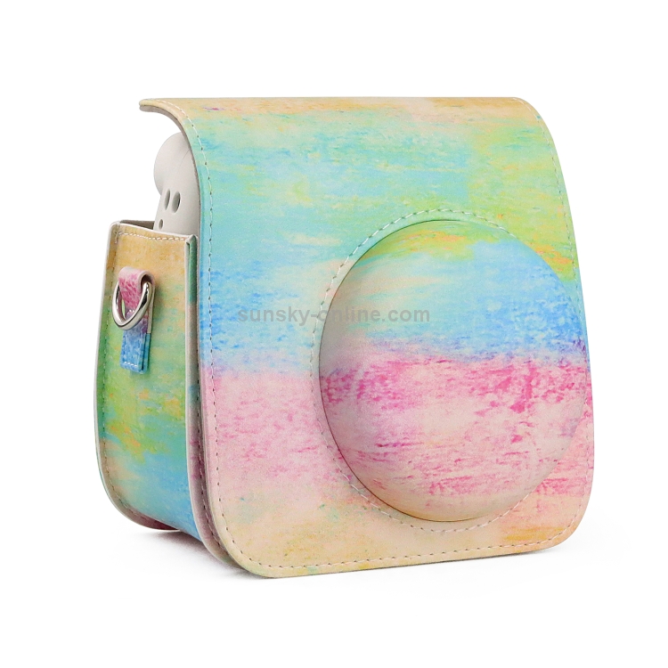 Oil Paint Full Body PU Leather Case Camera  Bag with Strap for FUJIFILM instax mini 7+ - 3